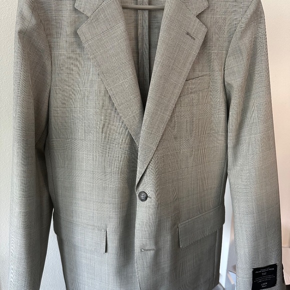 J. Crew Other - J. Crew Light Grey Plaid Italian Wool Sportcoat Suit Separate 36R